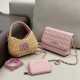 Pink Casual Vacation Letters Patchwork Metal Accessories Trim Contrast Bags
