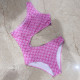 Pink Sportswear Letters Hollow Out Patchwork Swimwears