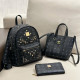 Black Casual Street Letter Print Rivets Patchwork Metal Accessories Trim Bags