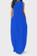 Blue Casual Solid Color Pocket O Neck Vest Dresses