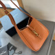 Orange Casual Daily Solid Color Patchwork Metal Accessories Trim Texture Bags