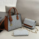Grey Brown Casual Street Letters Patchwork Chains Contrast Bags