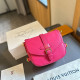Rose Red Casual Daily Solid Color Patchwork Metal Accessories Trim Texture Bags