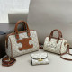Cream White Casual Street Letters Patchwork Bags