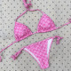 Pink Sportswear Letters Patchwork Strap Design Swimwears