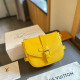 Yellow Casual Daily Solid Color Patchwork Metal Accessories Trim Texture Bags