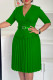 Green Elegant Solid Color Patchwork Ruched With Belt V Neck Long Dresses