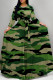Camouflage Elegant Gradient Print Camouflage Print Letter Print Faux Denim Print Lace Up Contrast O Neck Printed Dresses