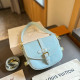 Blue Casual Daily Solid Color Patchwork Metal Accessories Trim Texture Bags