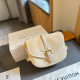 White Casual Daily Solid Color Patchwork Metal Accessories Trim Texture Bags