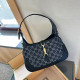 Black Street Daily Letters Patchwork Metal Accessories Trim Contrast Bags
