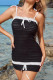 Black Sexy Patchwork Backless Strap Design Spaghetti Strap Wrapped Skirt Dresses
