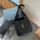 Black Casual Daily Solid Color Patchwork Metal Accessories Trim Texture Bags