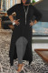 Black Casual Solid Color Patchwork O Neck Irregular Dresses