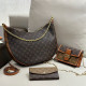 Brown Casual Street Letters Patchwork Chains Contrast Bags