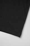 White Casual Street Letter Print O Neck T-Shirts