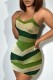Green Sexy Casual Print Backless Spaghetti Strap Wrapped Skirt Dresses