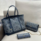 Tibetan Blue Casual Street Letters Patchwork Chains Contrast Bags
