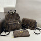 Dark Brown Casual Daily Letters Patchwork Metal Accessories Trim Contrast Bags