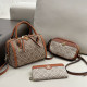 White Brown Casual Letters Patchwork Contrast Bags