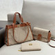 khaki Brown Casual Street Letters Patchwork Metal Accessories Trim Contrast Bags