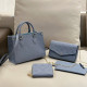 Blue Daily Celebrities Letters Chains Embossed Bags