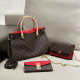 Red Casual Street Letters Patchwork Zipper Bags