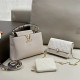 White Casual Street Letters Patchwork Metal Accessories Trim Embossed Bags