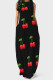 Black Elegant Print Pocket Patchwork O Neck Long Dresses
