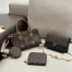 Brown Casual Street Letters Patchwork Chains Contrast Bags