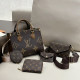 Brown Casual Street Letters Patchwork Contrast Bags