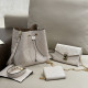 White Casual Daily Letters Draw String Chains Embossed Bags