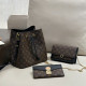 Black Street Daily Letters Draw String Chains Contrast Bags