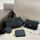 Black Casual Daily Letters Patchwork Embossed Bags