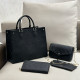 Black Casual Daily Letters Patchwork Embossed Bags