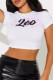 White Casual Print Patchwork O Neck T-Shirts