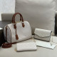 White Casual Daily Letters Zipper Embossed Bags