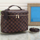 Dark Brown Street Letters Patchwork Zipper Bags