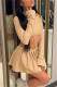 Skin Color Casual Solid Color Basic O Neck Long Sleeve Two Pieces