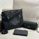 Black Casual Street Letters Patchwork Zipper Embossed Bags