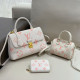White Pink Casual Street Letters Patchwork Contrast Bags