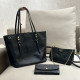 Black Casual Street Letters Patchwork Embossed Bags