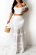 White Sexy Casual Solid Color Hollow Out Backless Spaghetti Strap Sleeveless Two Pieces