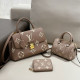 Nude Pink Casual Street Letters Patchwork Contrast Bags