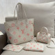 White Casual Street Letters Patchwork Contrast Bags