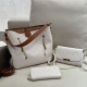 White Casual Street Letters Patchwork Zipper Embossed Bags