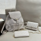 White Casual Daily Letters Metal Accessories Trim Embossed Bags