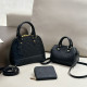 Black Casual Daily Letters Zipper Embossed Bags