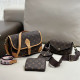 Brown Casual Daily Letters Patchwork Contrast Bags