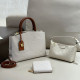 White Casual Street Letters Zipper Embossed Bags